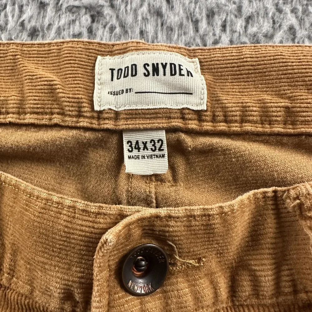 Todd Snyder Corduroy 5 Pocket Chino Pants Mens 34x32 Brown Relaxed Straight Leg